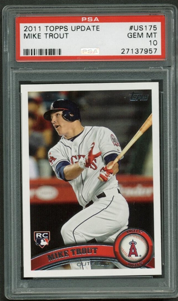 2011 Topps Update #US175 Mike Trout Rookie Baseball Card PSA Graded GEM MINT 10!