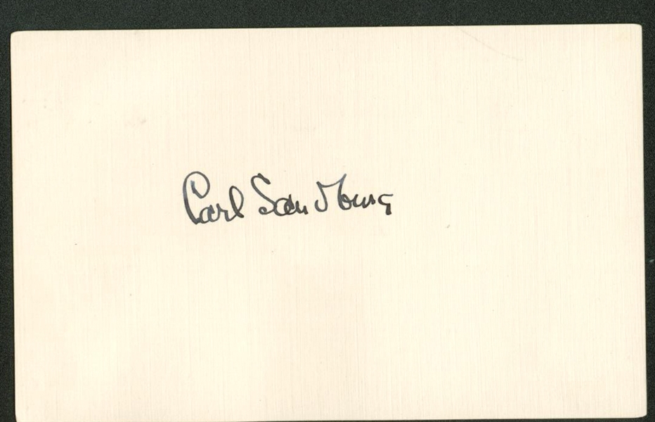 Carl Sandburg Vintage Signed 3" x 5" Index Card (PSA/DNA)