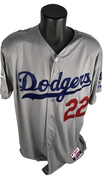 Clayton Kershaw Game Used 2015 Post Season Los Angeles Dodgers Jersey! 