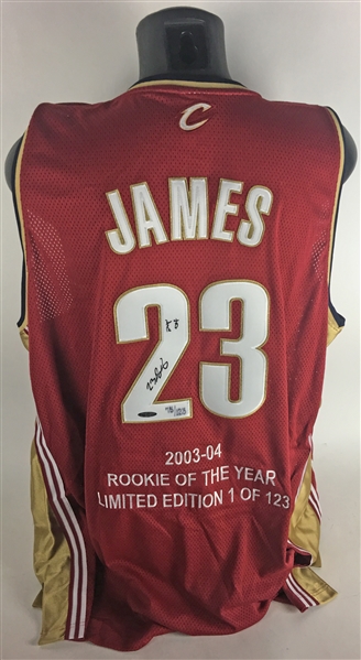 LeBron James Signed Rookie Limited Edition Cavilers Jersey w/ "ROY 04" Inscription! (Upper Deck)