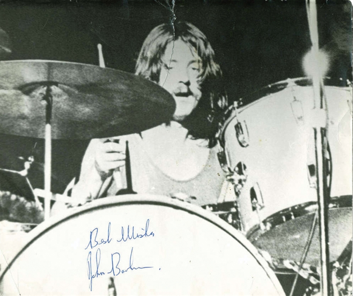 Led Zeppelin: John Bonham ULTRA-RARE Signed 10" x 12" On-Stage Photograph (PSA/DNA)