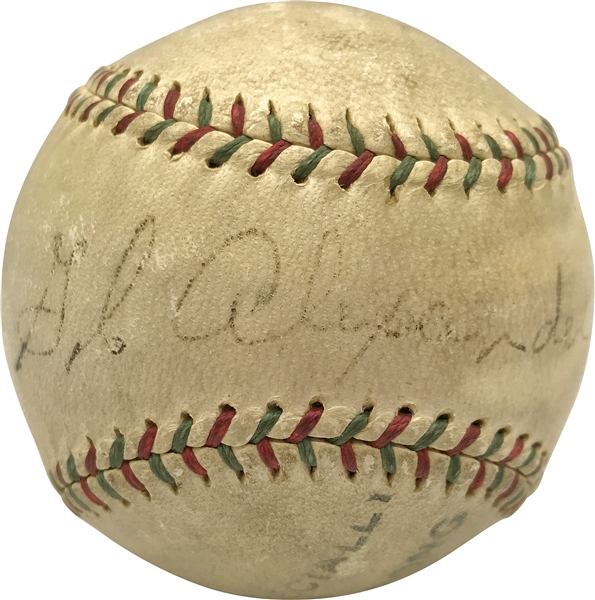 Extraordinarily Rare Grover Cleveland Alexander Single Signed Baseball - The First We Have Ever Offered! (PSA/DNA & JSA)