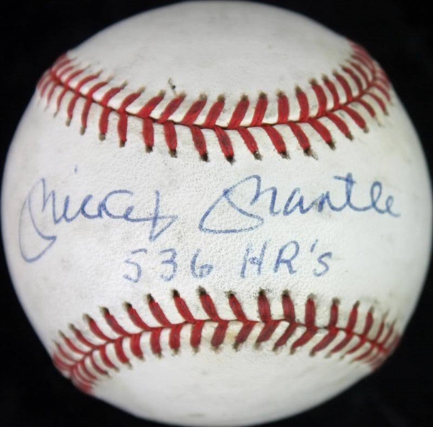 Mickey Mantle Signed OAL Baseball with "536 HRs" Inscription (PSA/DNA & JSA)