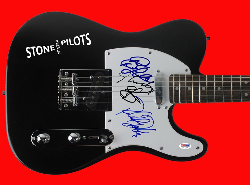 Stone Temple Pilots Group Signed Telecaster Style Guitar (4 Sigs)(PSA/DNA)