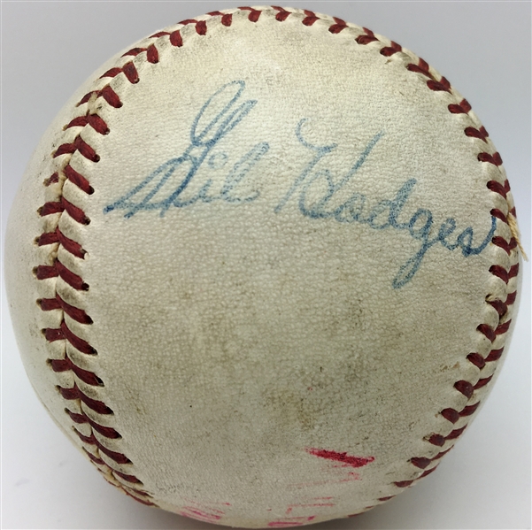 Gil Hodges Rare Single Signed ONL Baseball (JSA)