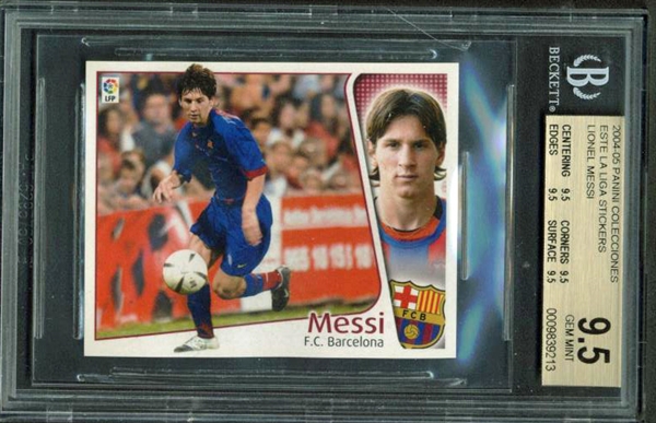 Lionel Messi 2004-05 Panini Colecciones La Liga Stickers Rookie Card BGS 9.5