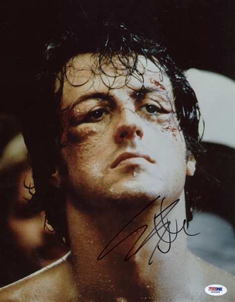 Sylvester Stallone Signed 11" x 14" Color Photo as "Rocky (PSA/DNA)