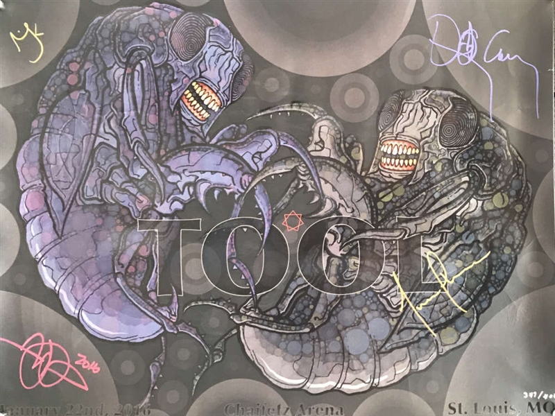 TOOL Signed 2016 St. Louis 16" x 20" Poster w/ 4 Signatures (Beckett)