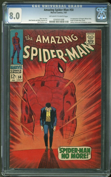 The Amazing Spider-Man #50 Original Comic Book CGC Graded 8.0!