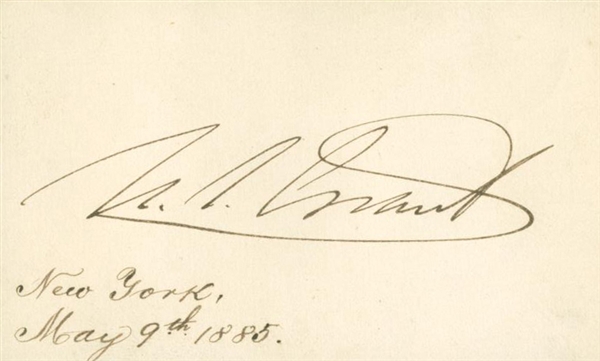 President U.S. Grant Near-Mint Signed 2" x 3.5" Album Page (Beckett/BAS)