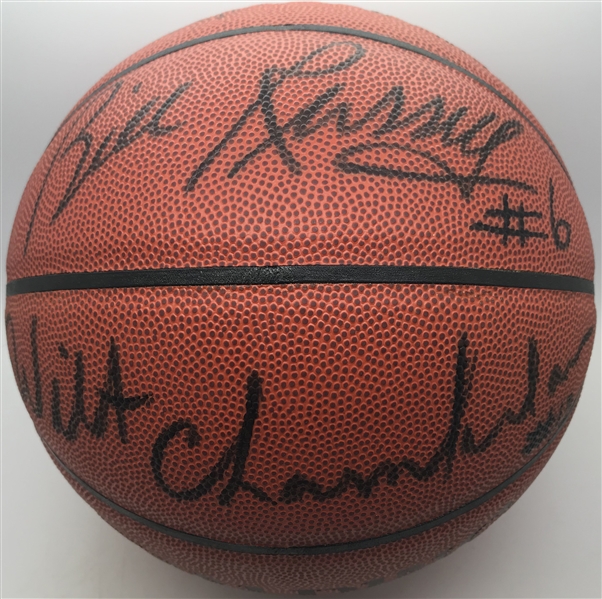 Wilt Chamberlain & Bill Russell Dual Signed NBA I/O Basketball (Beckett/BAS)