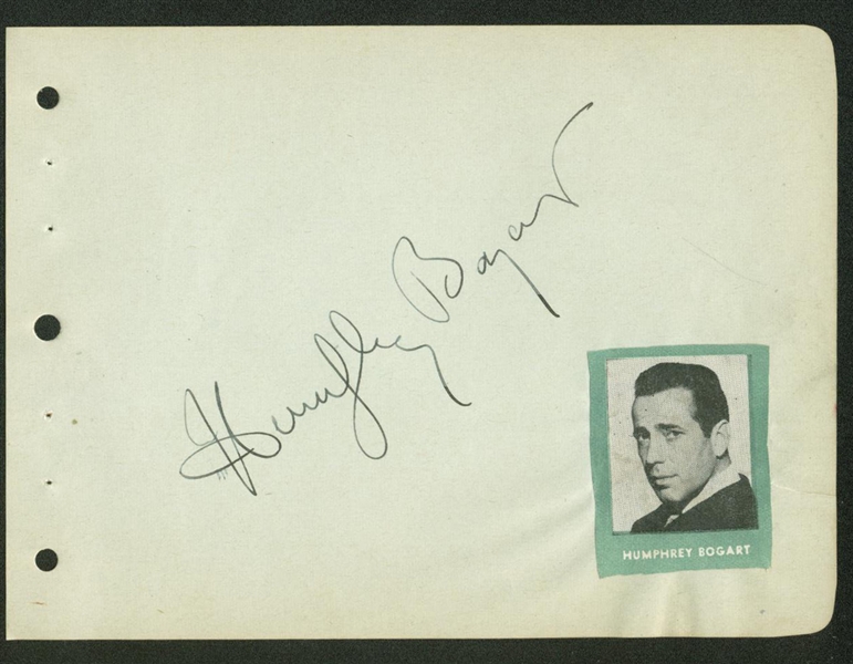 Humphrey Bogart Near-Mint Signed 4" x 6" Album Page (Beckett/BAS)