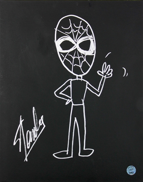 Stan Lee Signed ULTRA RARE 16" x 20" Original Spider-Man Sketch (PSA/DNA)