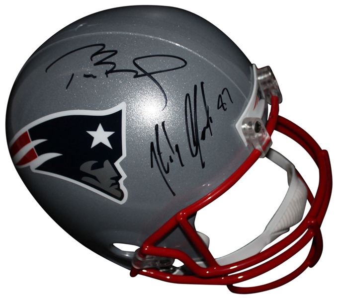 Super Bowl XLIX: Tom Brady & Rob Gronkowski Dual-Signed Full-Sized Helmet (JSA)