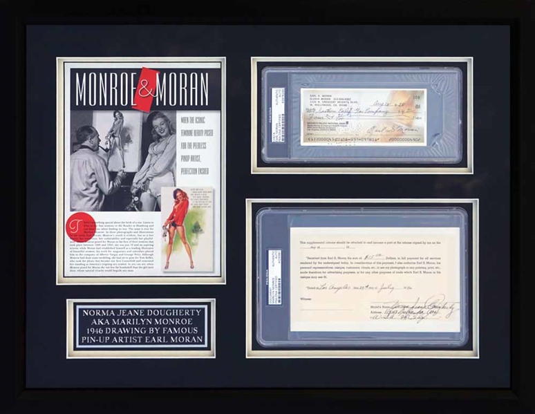 Marilyn Monroe Ultra Rare Early Earl Monroe Modeling Release Signed "Norma Jeane Dougherty" in Custom Framed Display (PSA)