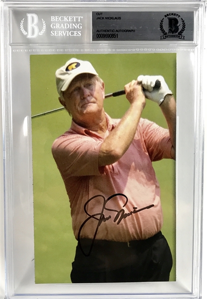 Jack Nicklaus Signed 4" x 6.5" Color Photograph (Beckett Encapsulated)