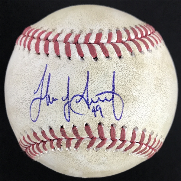Jake Arrieta Signed & Game Used OML Baseball :: Used 10-18-2016 in NLCS CHC vs LAD :: Used During Cubs Historic Championship Run! (PSA/DNA & MLB Authentication)