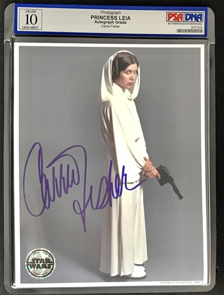 Star Wars: Carrie Fisher Signed 8" x 10" Color Photo as Princess Leia - PSA/DNA Graded GEM MINT 10!