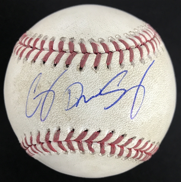 Corey Seager Signed & Game Used OML Baseball from 5-31-16 Game vs. Cubs w/"Corey Drew Seager" Inscription (PSA & MLB Holo)