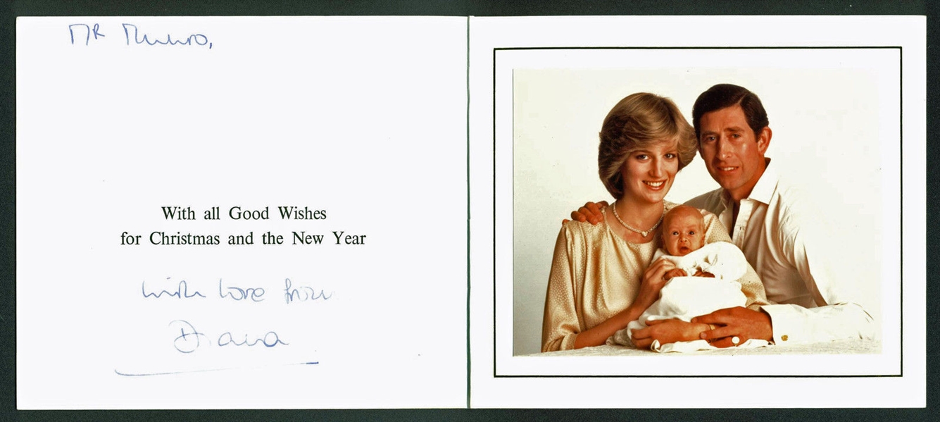 Princess Diana Rare Signed Christmas Card (c.1982)(JSA)