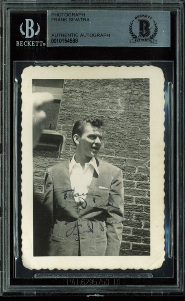 Frank Sinatra Vintage Signed 2.5" x 3.5" Original Candid Photograph (Beckett/BAS Encapsulated)