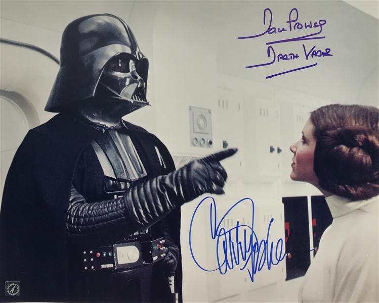Dave Prowse & Carrie Fisher Dual Signed A New Hope 16" x 20" Photograph (Beckett/BAS Guaranteed)