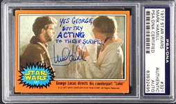 Mark Hamill Signed 1977 Topps Star Wars Card #321 with Insulting George Lucas Inscription! (PSA/DNA Encapsulated)