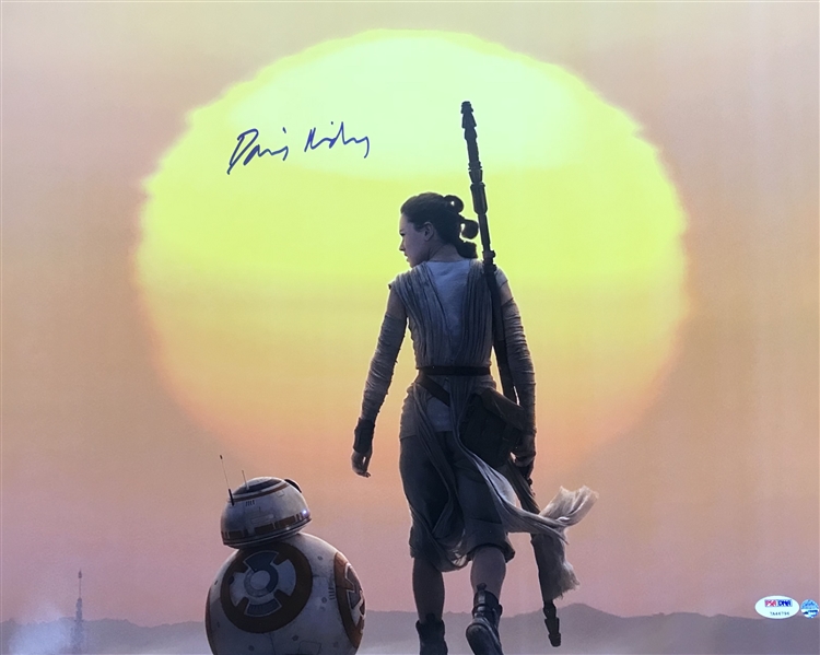 Star Wars: Daisy Ridley Beautiful Signed 16" x 20" Color Photo from "The Force Awakens" - PSA/DNA Graded GEM MINT 10!