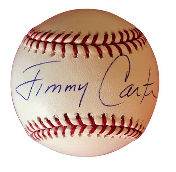 President Jimmy Carter Single-Signed OML Baseball with Desirable Full Autograph (JSA)