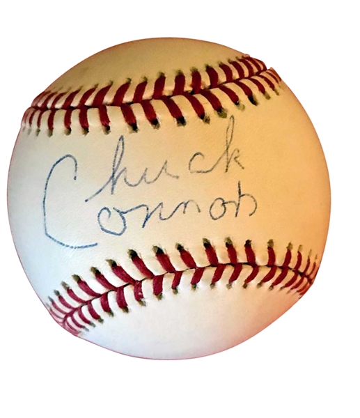 Chuck Connors Rare Single Signed ONL Baseball (BAS/Beckett Guaranteed)