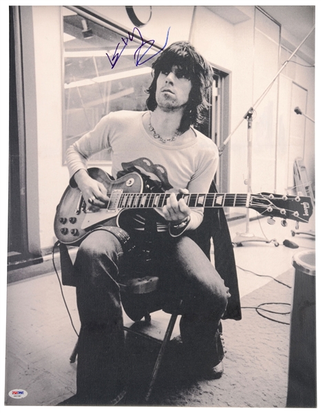 Rolling Stones: Keith Richards Signed 16" x 22" Stretched Canvas (PSA/DNA)