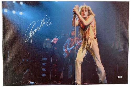 The Who: Roger Daltrey Signed 20" x 30" Stretched Canvas (BAS/Beckett) 