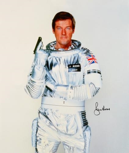 Roger Moore Signed 20" x 30" Stretched Canvas for James Bond 007: Moonraker (PSA/DNA)