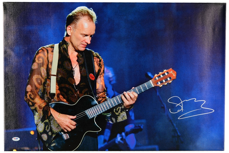 Sting Signed 20" x 30" Onstage Stretched Canvas (BAS/Beckett)