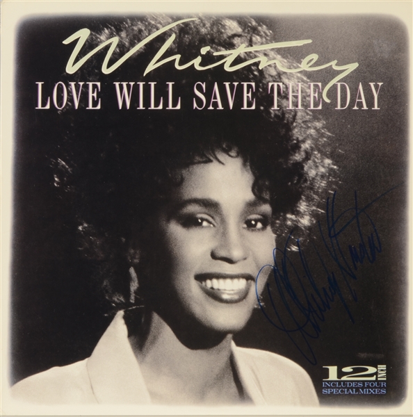 Whitney Houston Signed "Love Will Save the Day" Album Cover with RARE Full Name Autograph! (PSA/DNA)