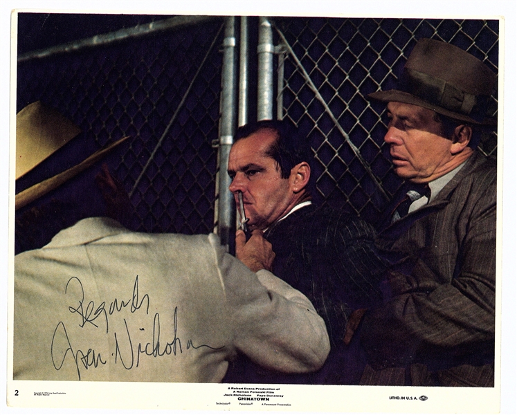 Jack Nicholson Signed 7" x 9" Chinatown Lobby Card Photograph (Beckett/BAS Guaranteed)