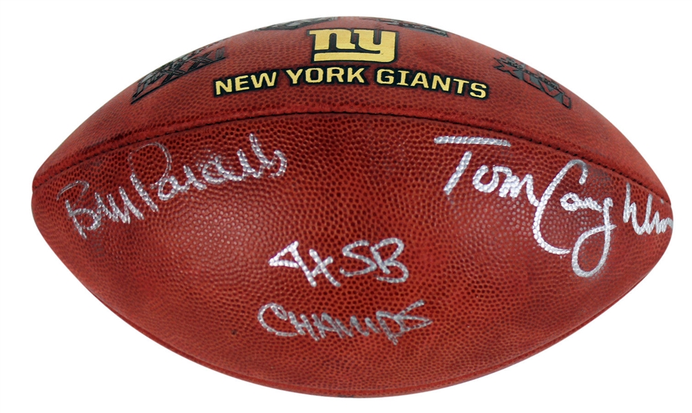 New York Giants Coaches: Tom Coughlin & Bill Parcells Dual-Signed NFL Football (Steiner)
