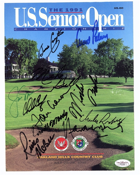 1991 U.S. Senior Open Multi-Signed Program Cover w/ Palmer, Nicklaus & Others! (JSA)