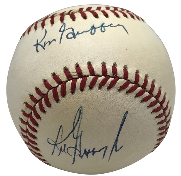 Ken Griffey Jr. & Sr. Dual Signed OAL Baseball (JSA)