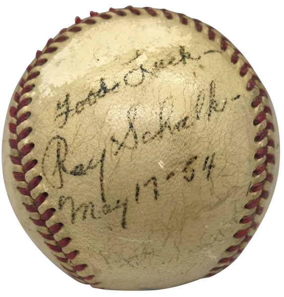 Ray Schalk Rare Single Signed ONL Baseball (Beckett/BAS)