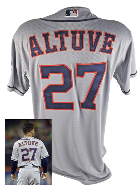 2014 Jose Altuve Game Worn PHOTO MATCHED Houston Astros Road Jersey from 9/27/14 Game vs. NYM (MLB)