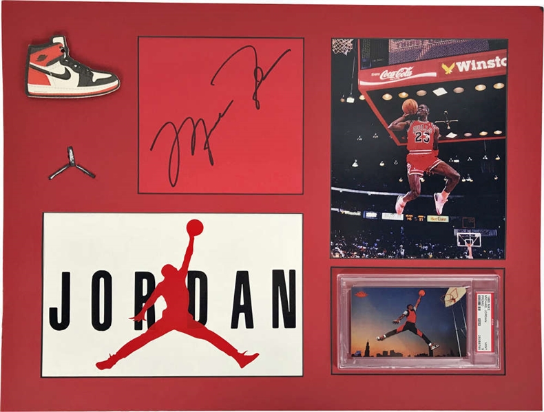 Michael Jordan Near-Mint Signed 16" x 20" Matted Signature Display (Upper Deck & Beckett/BAS Guaranteed)