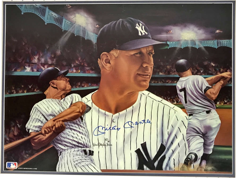 Mickey Mantle Signed 18" x 24" Sports Impressions Yankees Photograph (JSA)