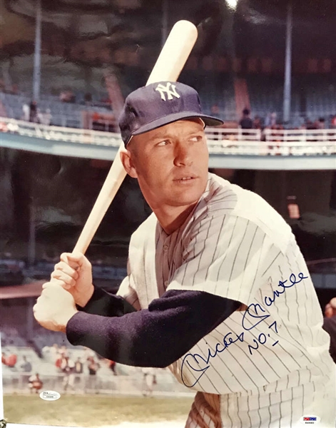 Mickey Mantle Near-Mint Signed 16" x 20" Color Photograph (PSA/DNA)