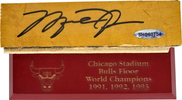 Michael Jordan Signed 6" Chicago Stadium Floor Section (Upper Deck)