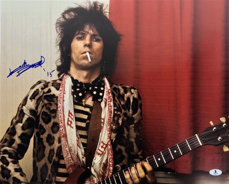 The Rolling Stones: Keith Richards Superb Signed 16" x 20" Color Photo (Beckett/BAS)