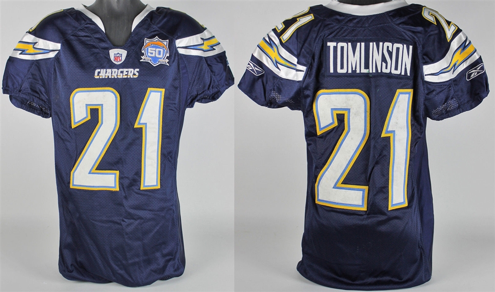 2010 LaDainian Tomlinson Playoff Worn San Diego Chargers Uniform - 1/17/10 vs. Jets - Tomlinsons Final Game as a Charger!