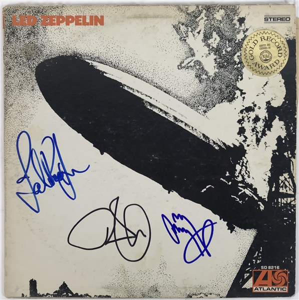 Impressive Band Signed Led Zeppelin I Album w/ Plant, Page & Jones (Beckett/BAS)