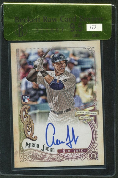 Aaron Judge Signed 2017 Topps Gypsy Queen Rookie Card Beckett Graded 9.5 w/ 10 Autograph!