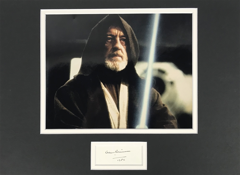 Star Wars: Alec Guinness Vintage Signed 2" x 3" Matted Display (Beckett/BAS)